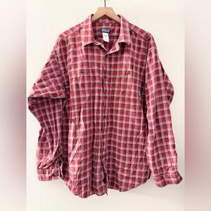 Patagonia Mens red Button-Down Plaid Shirt Multi Gorpcore Organic Cotton L